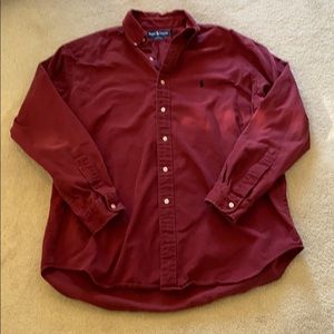 Ralph Lauren men’s long sleeve shirt, large, red